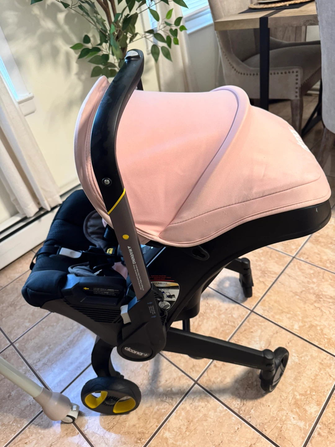 Doona Infant Car Seat and Stroller - Black with Pink Canopy - photo 2