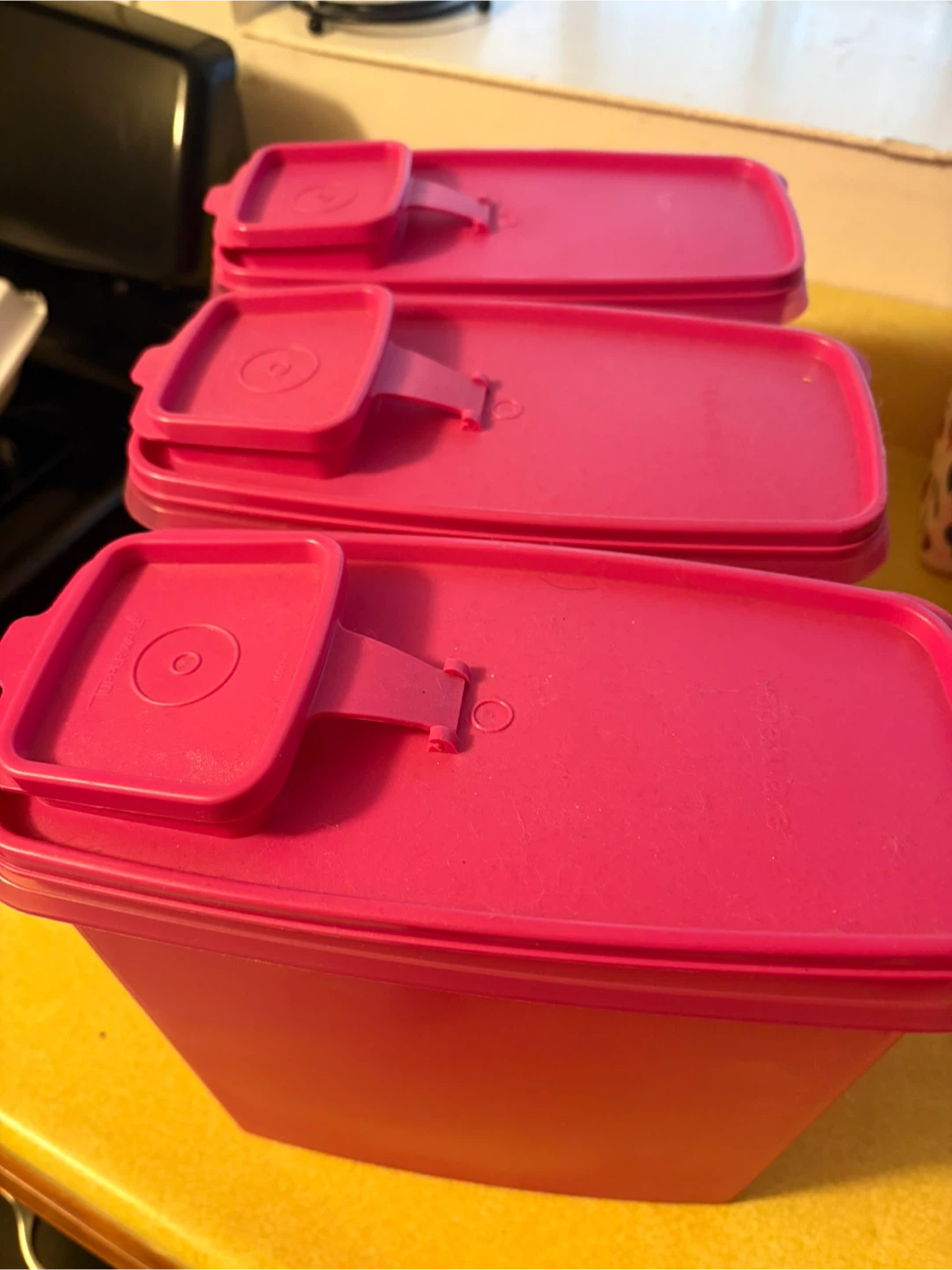 Tupperware Pink Storage Containers - Set of 3 - photo 2