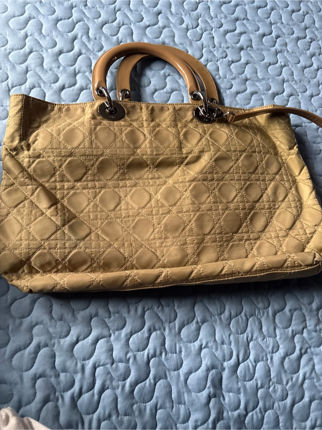 Christian Dior Quilted Nylon Tote Bag
