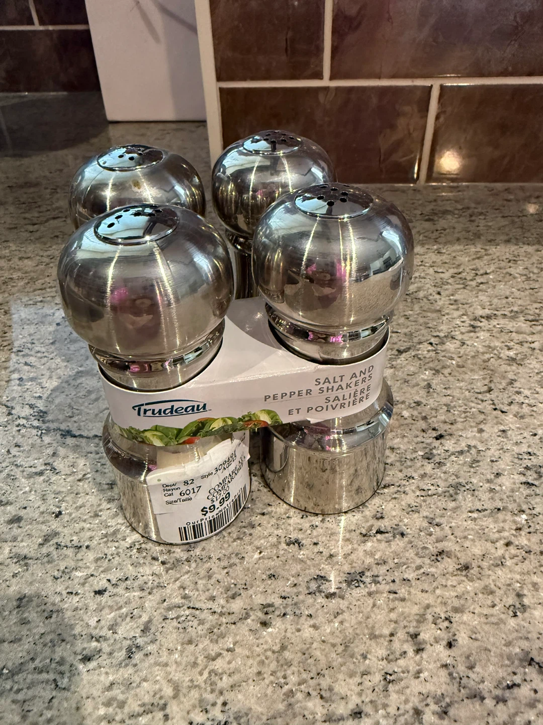 Trudeau Salt and Pepper Shakers Set of 4