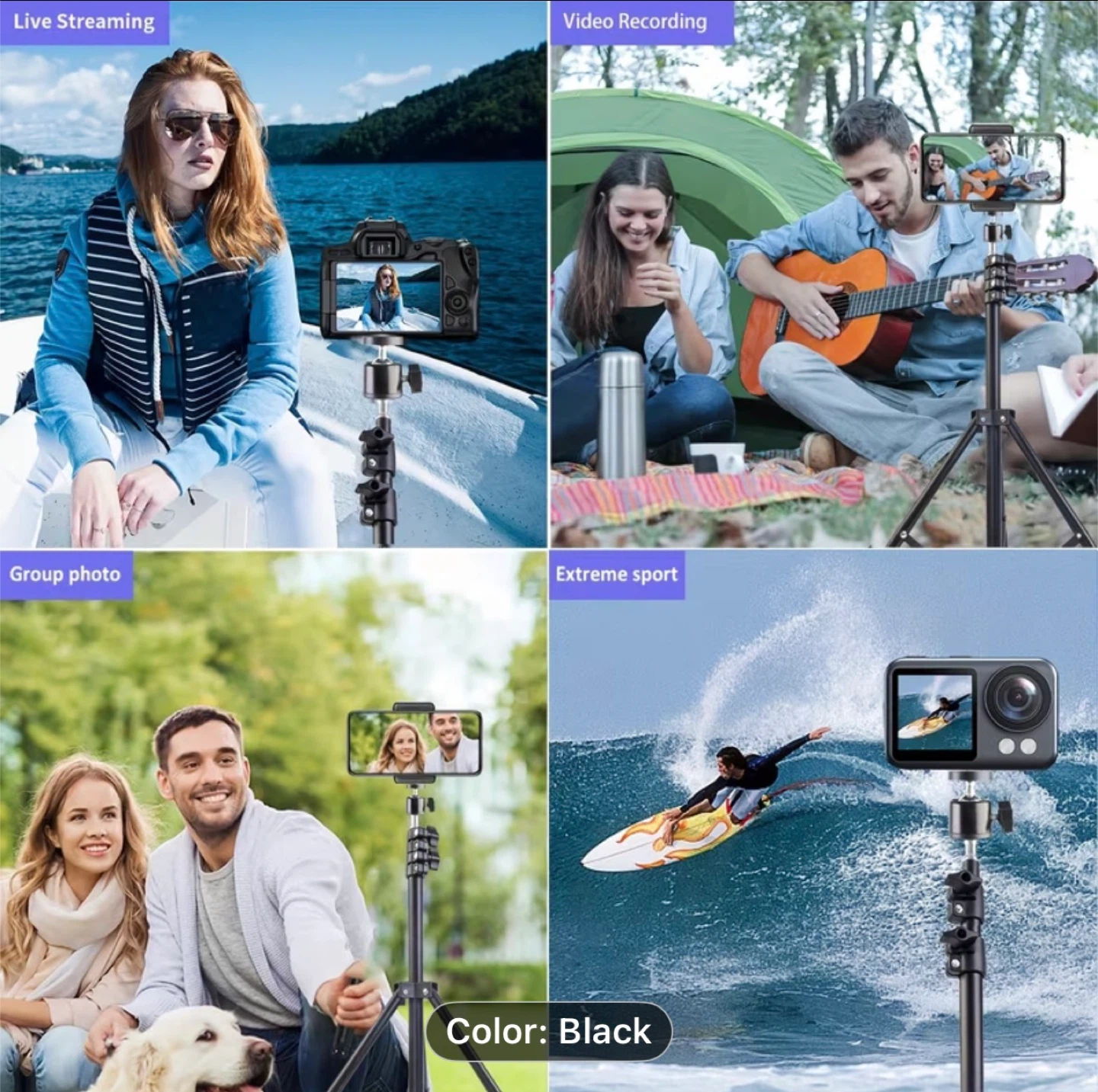 63-Inch Phone Tripod And Selfie Stick, an Extendable Stand - photo 4