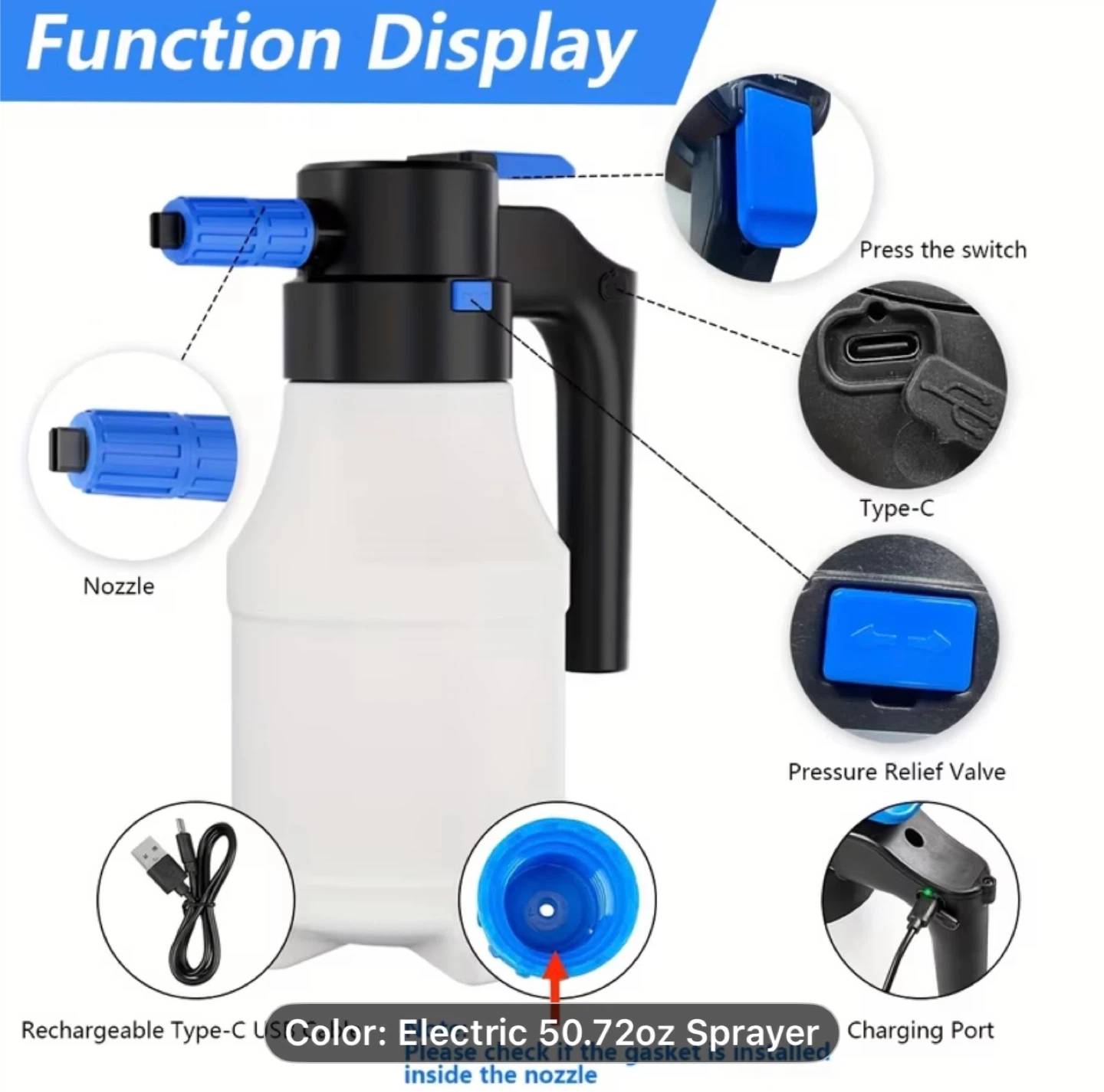 Electric car wash foam spray can, high pressure spray can - photo 5