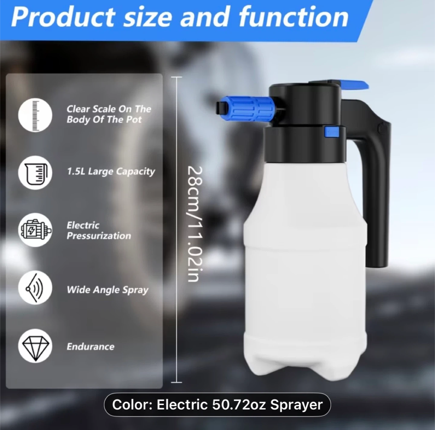 Electric car wash foam spray can, high pressure spray can - photo 3