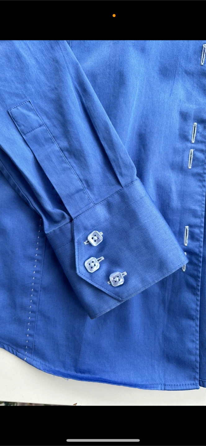 Rosalia Nigrette Blue Button-Up Shirt - Size 2 - photo 4