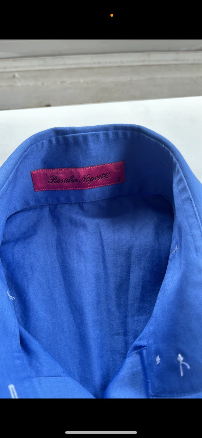 Rosalia Nigrette Blue Button-Up Shirt - Size 2 - photo 5