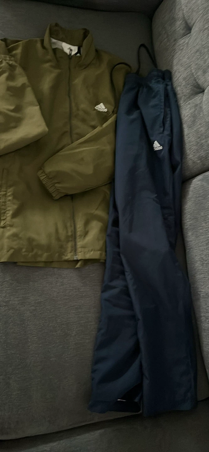 Adidas Tracksuit Set Jacket and Pants - Olive Green & Navy - photo 2