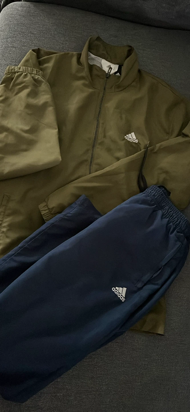 Adidas Tracksuit Set Jacket and Pants - Olive Green & Navy
