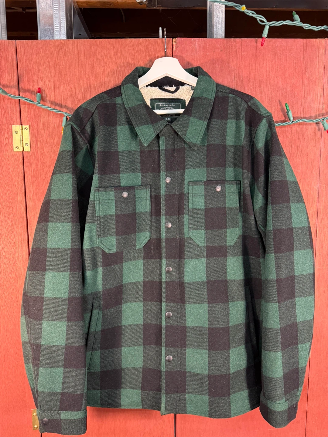 Men’s Wool Blended Sherpa Lined Jacket Green Warm Coat Size Xl - photo 4