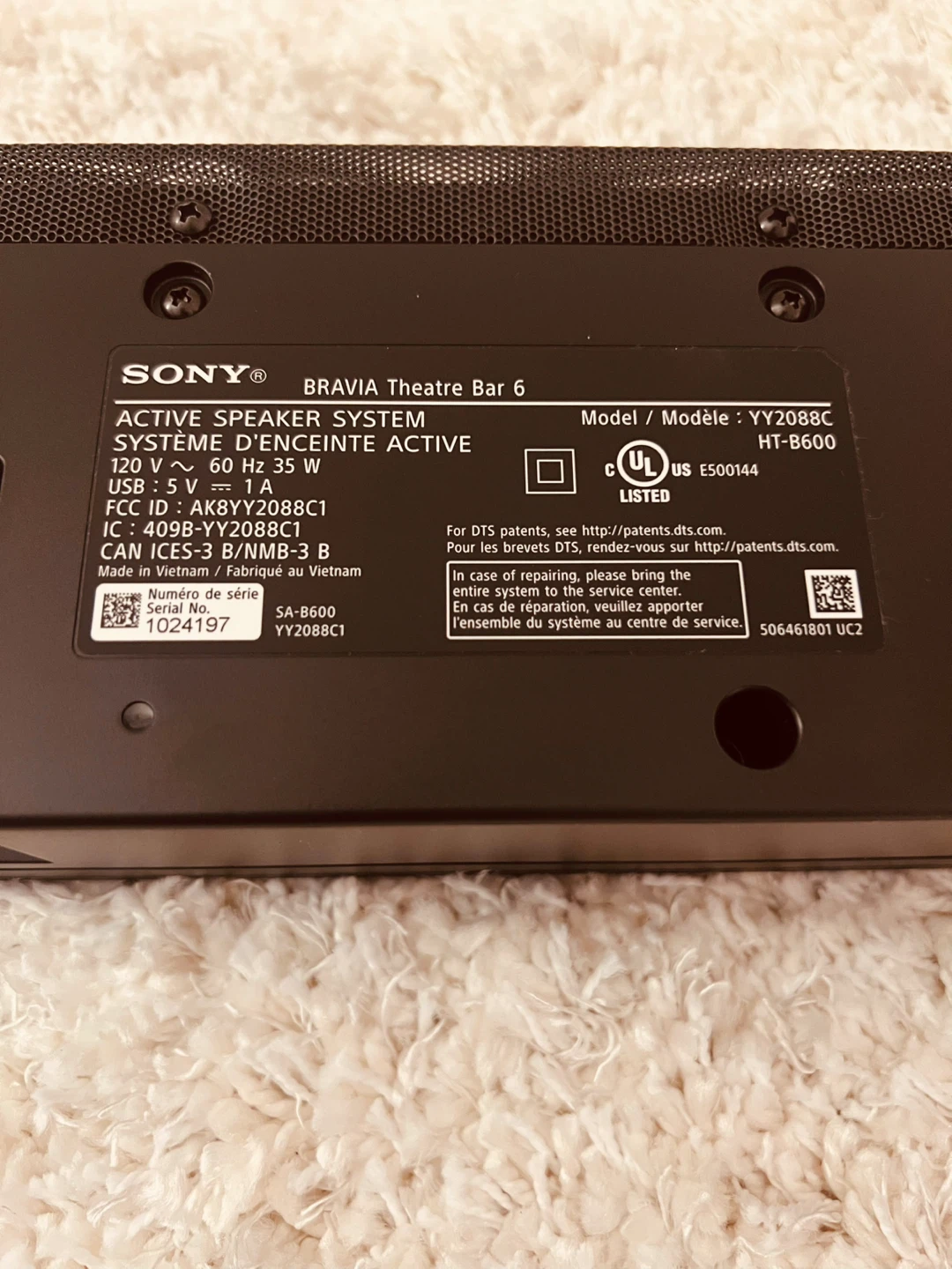 New! Sony Bar 6 Bravia Theatre with Wireless Subwoofer - Firm - photo 5