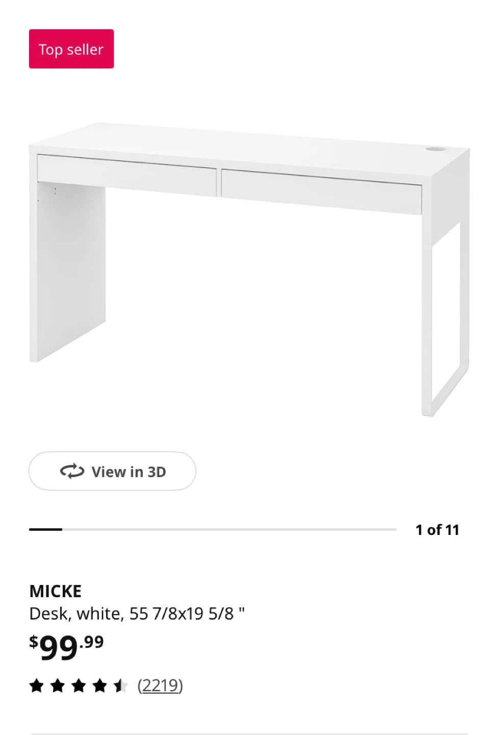 IKEA MICKE Desk - White - photo 2