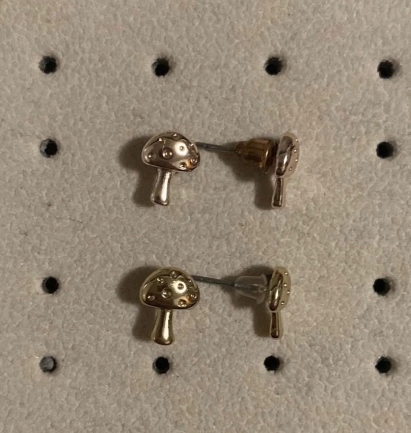 Mushroom Stud Earrings - Gold & Rose Gold - photo 2