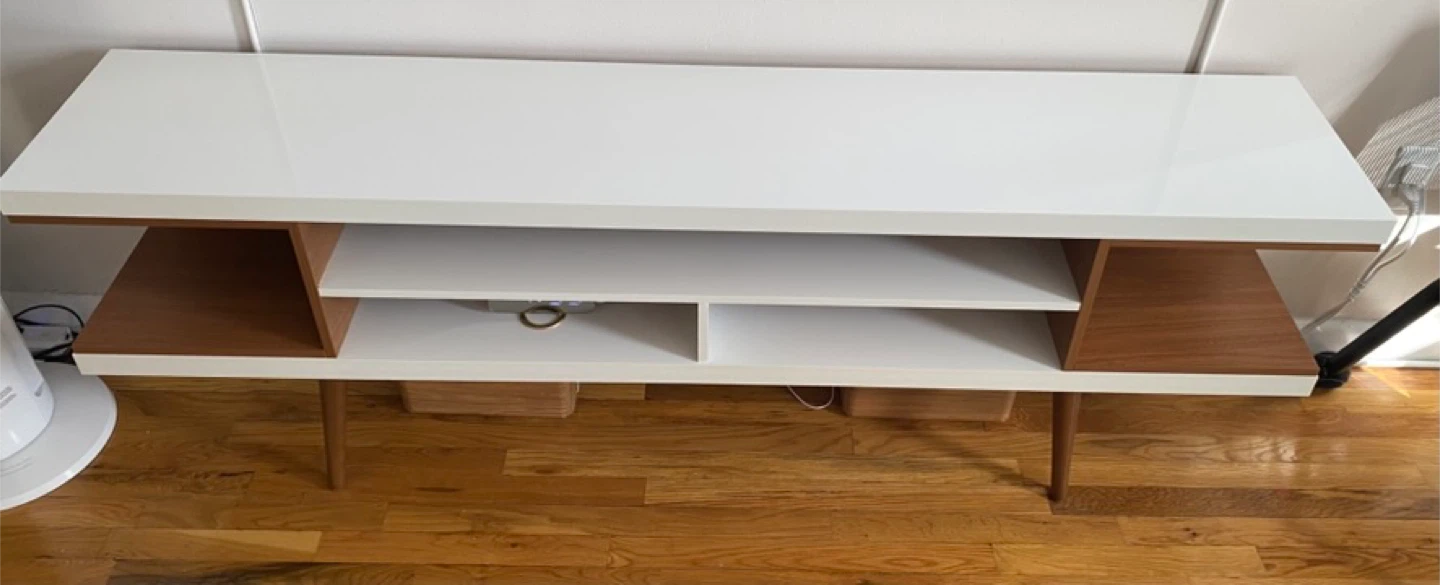 Utopia 70.47 in. Maple Cream gloss Composite Wood TV Stand - photo 2