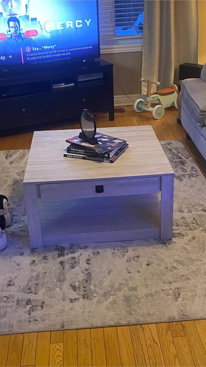 Modern Coffee Table with Storage Shelf and Drawer - photo 2