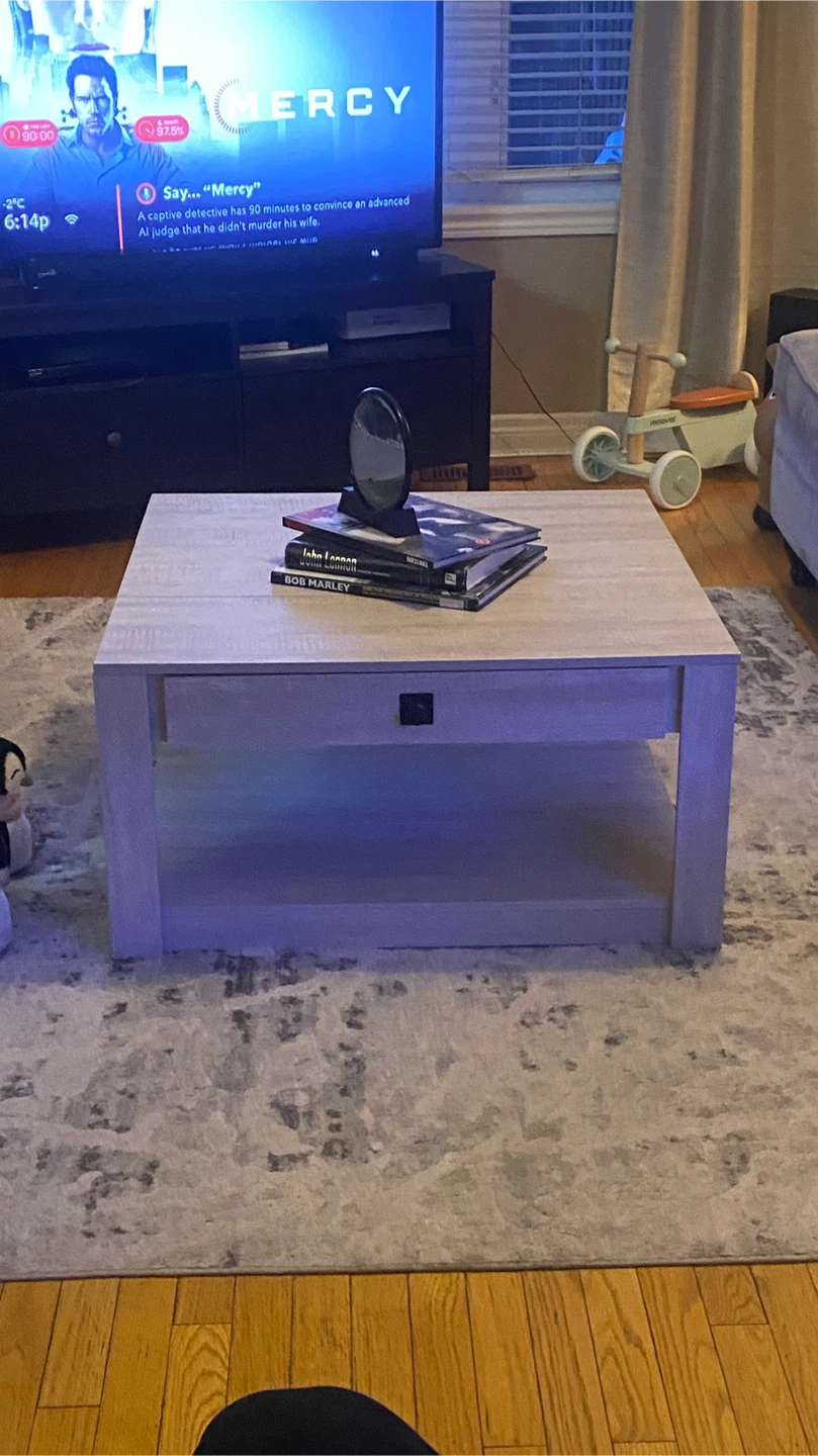 Modern Coffee Table with Storage Shelf and Drawer