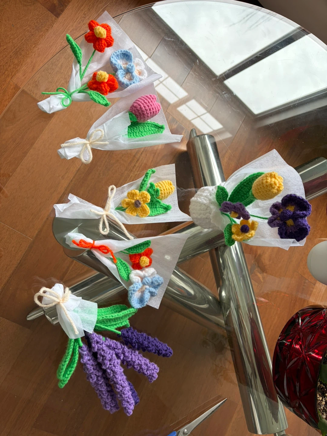 Handmade Crochet Flower Bouquets (Set of 4) - photo 2