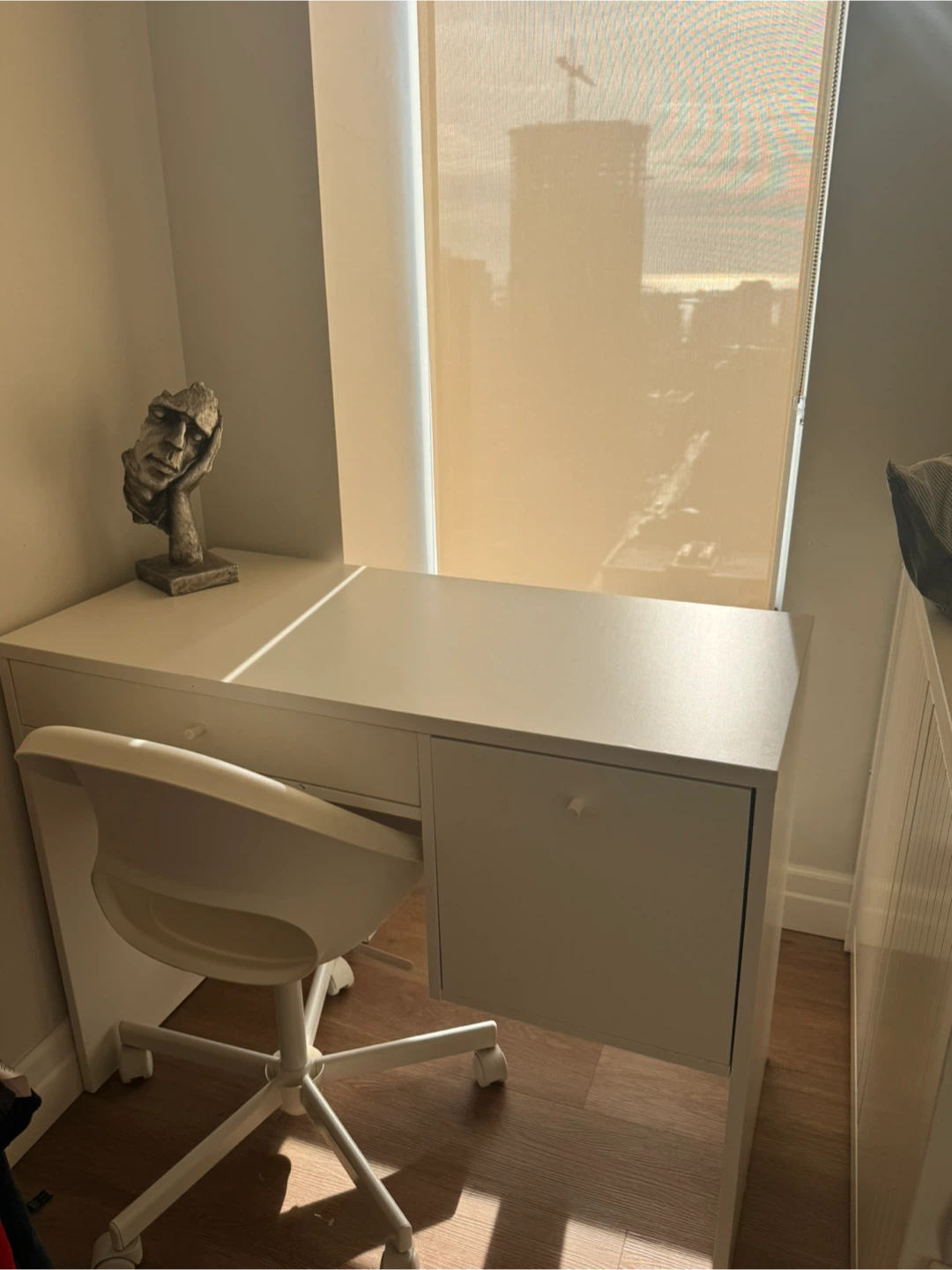 White IKEA Desk with Chair