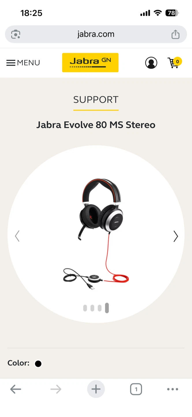 Jabra Evolve 80 MS Wired Stereo Over-Ear Headphone - photo 2