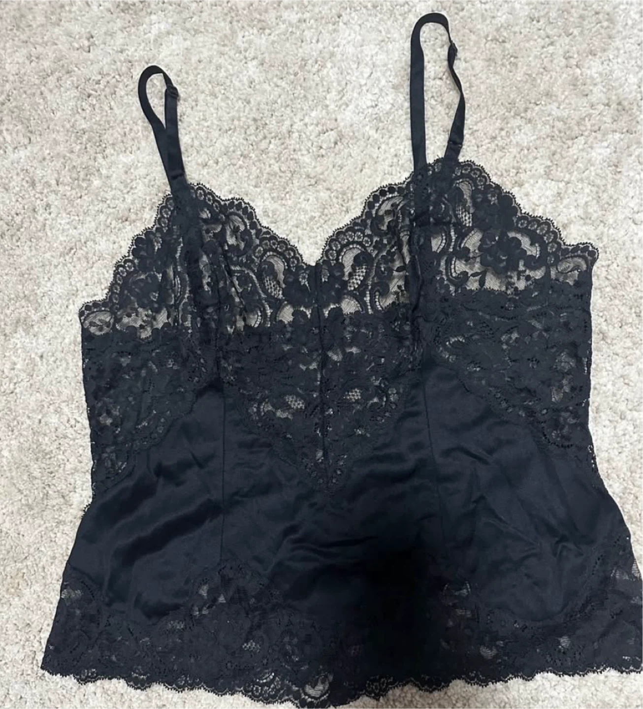 Vintage Black Lace Camisole - photo 2