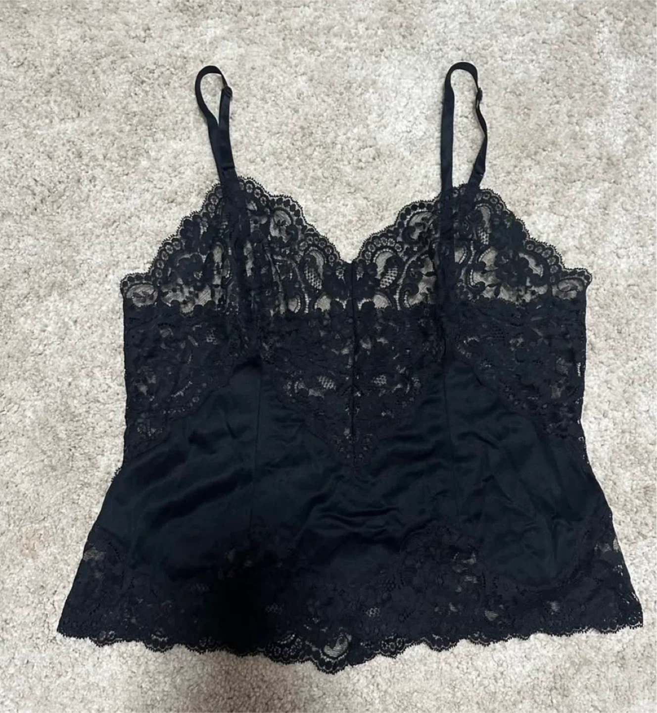 Vintage Black Lace Camisole