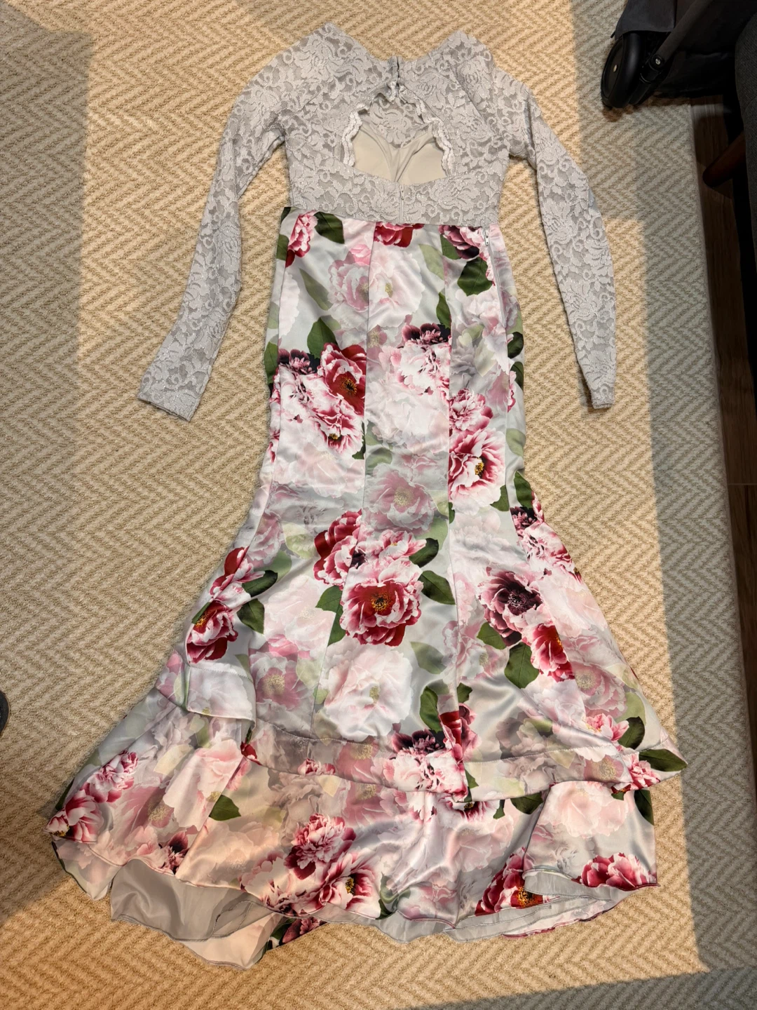 Floral Print Two-Piece Prom Dress - photo 3