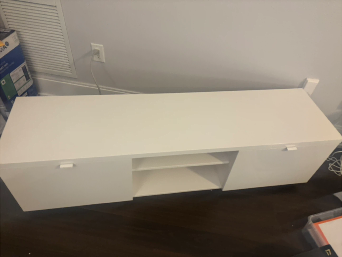 White Media Console TV Stand