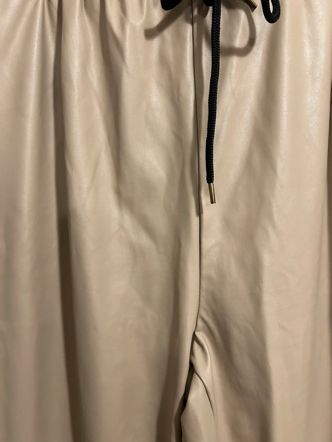 LIMITÉ Faux Leather Jogger Pants - Beige, XL - photo 2