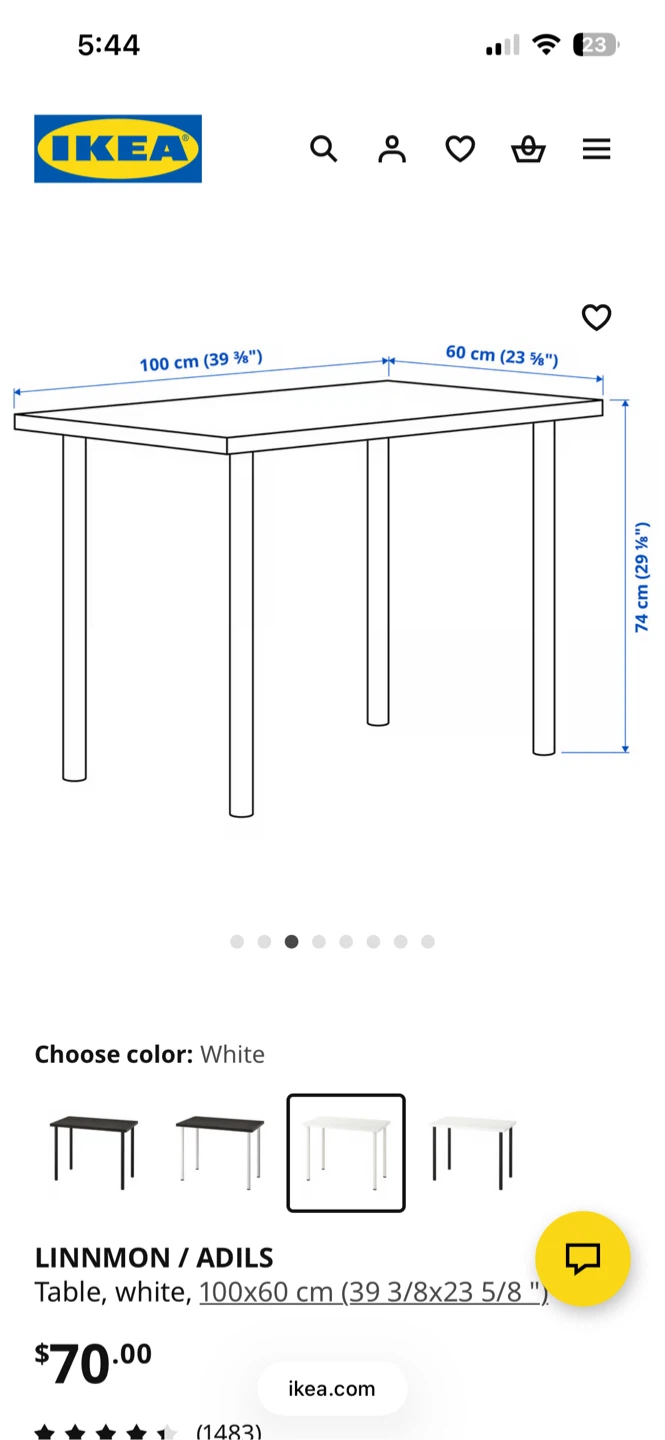 IKEA Table White with Pink Legs - photo 2