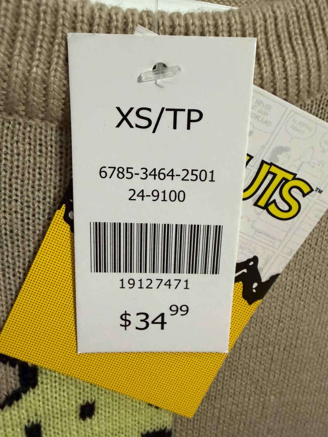 Peanuts Snoopy & Woodstock Pumpkin Sweater XS/TP - photo 2