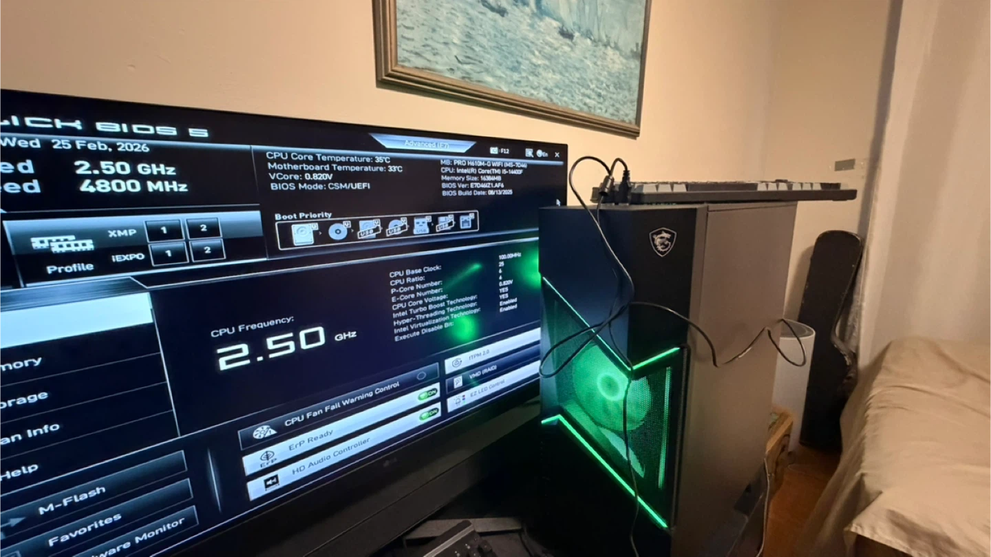 MSI gaming desktop. RTX 5050 GPU