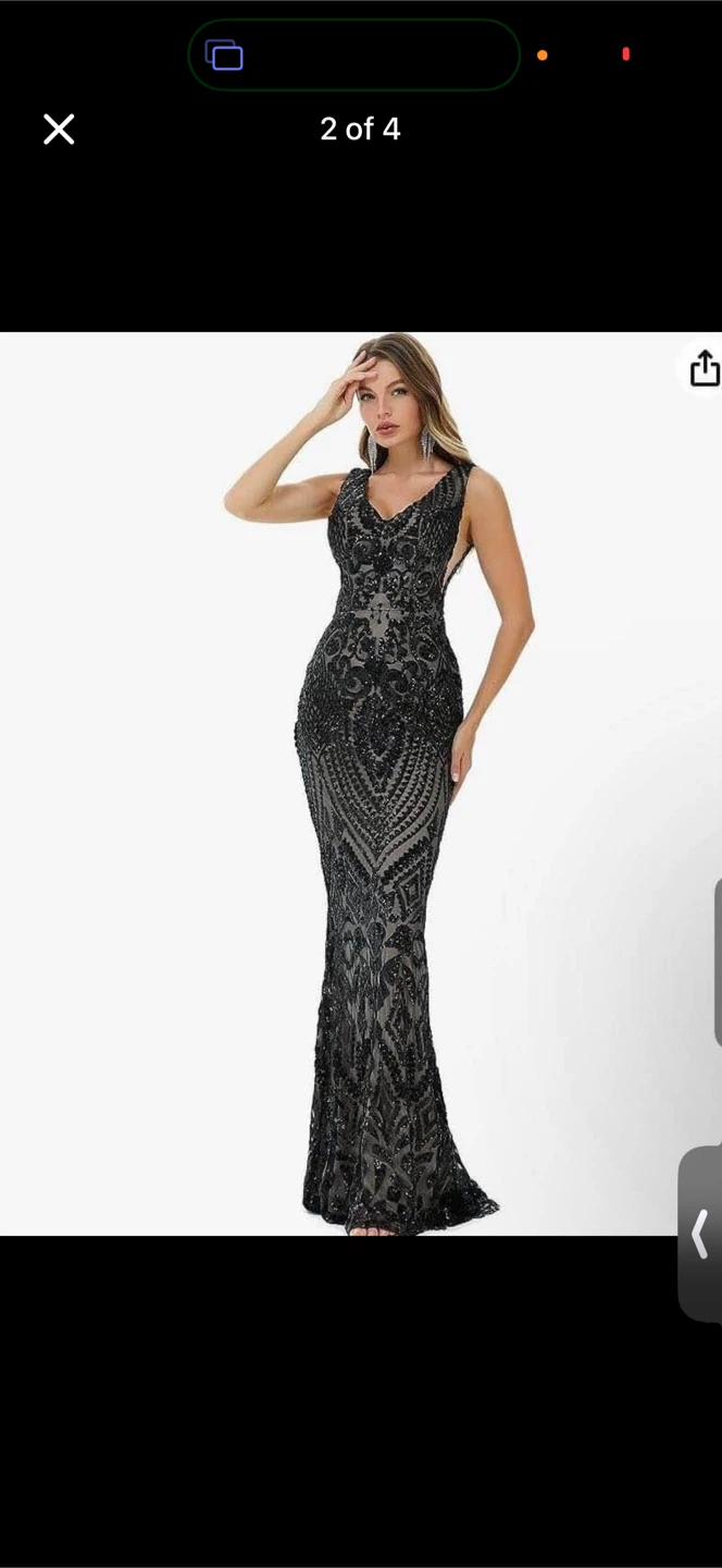 Sparkly Black Sleeveless Gown