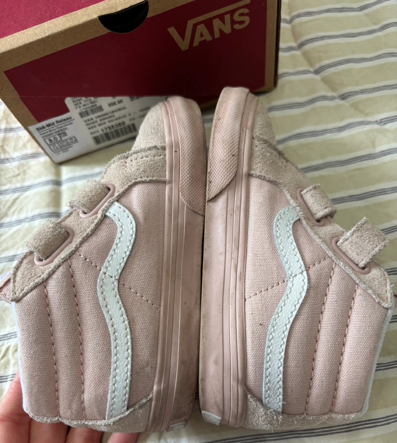 Vans SK8-Mid Reissue Rose Smoke Toddler Shoes, Size 8 - photo 3
