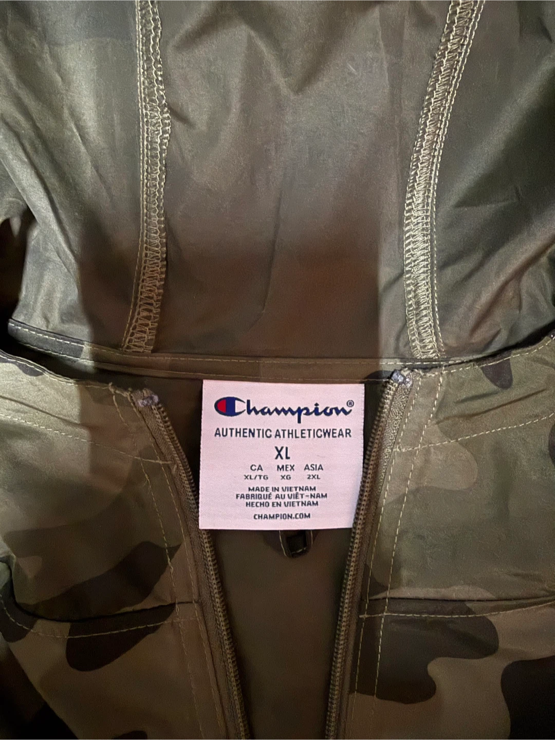 Champion Men’s Camo Half Zip-Up Windbreaker Jacket Size Xl - photo 4