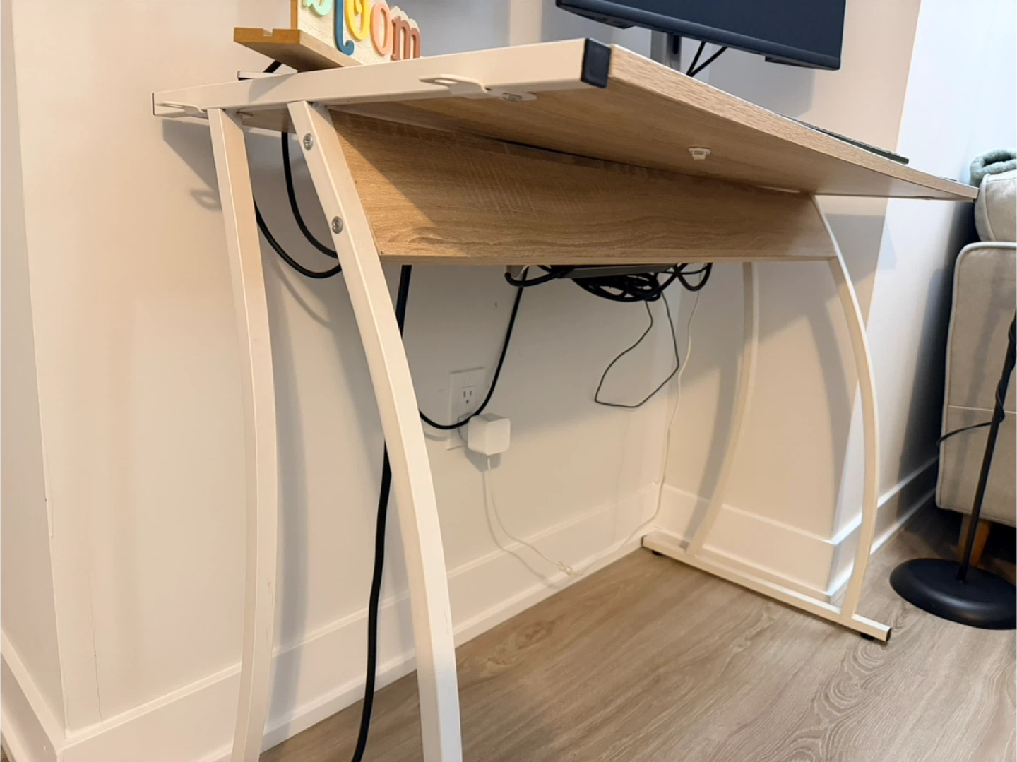 Computer Desk with Wood Top - photo 3