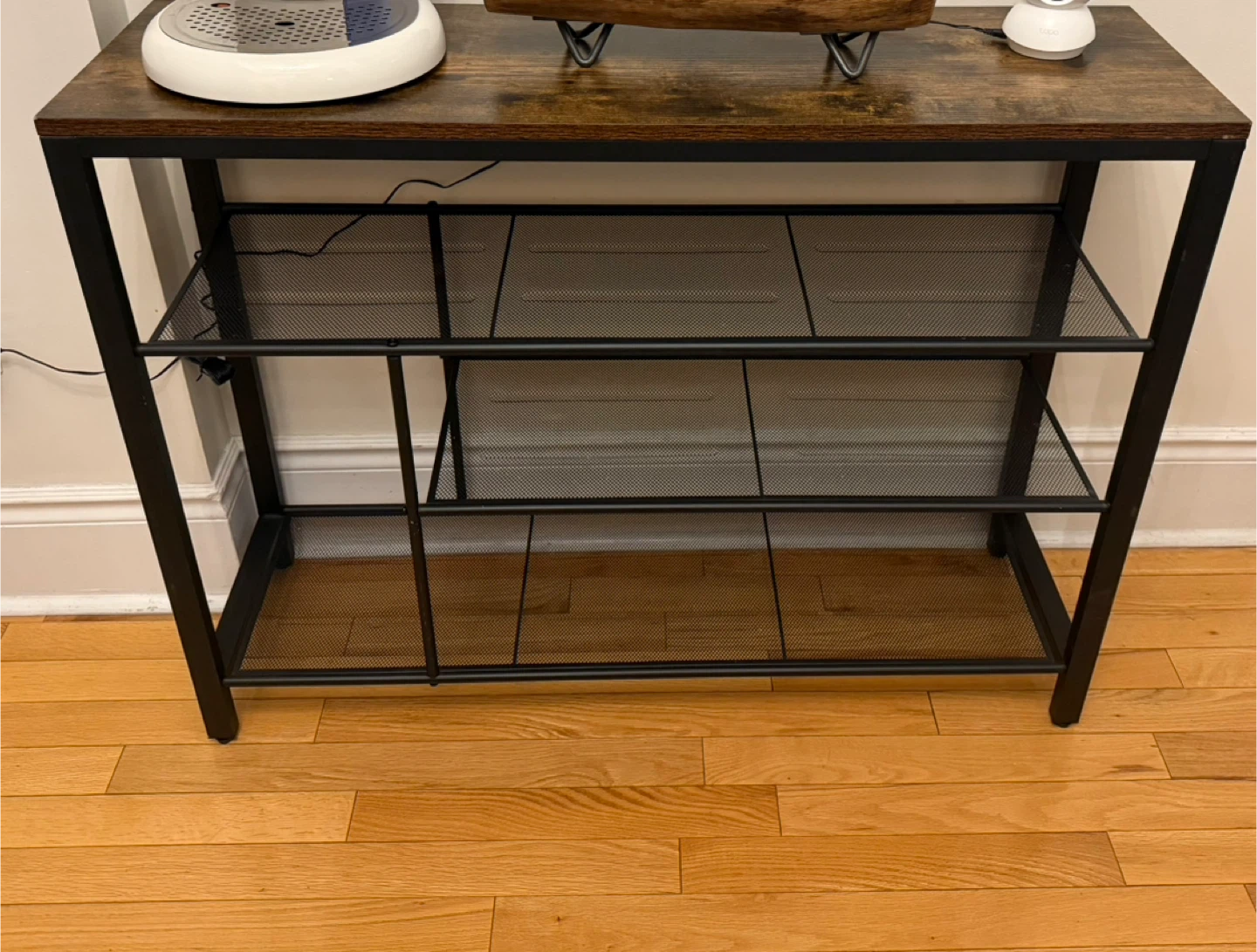 Industrial Console Table with 3 Shelves