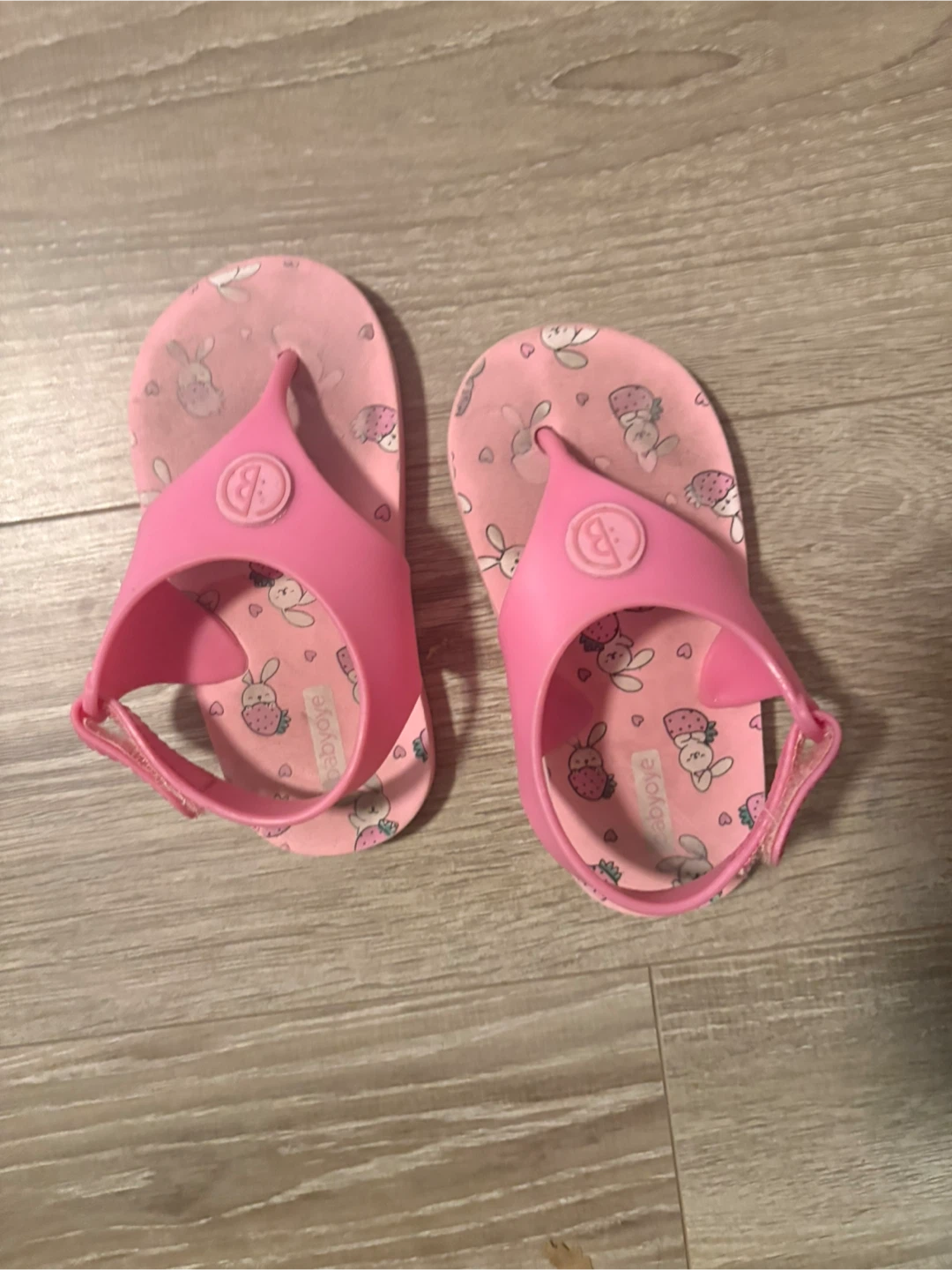 Babyoye Pink Bunny Strawberry Sandals