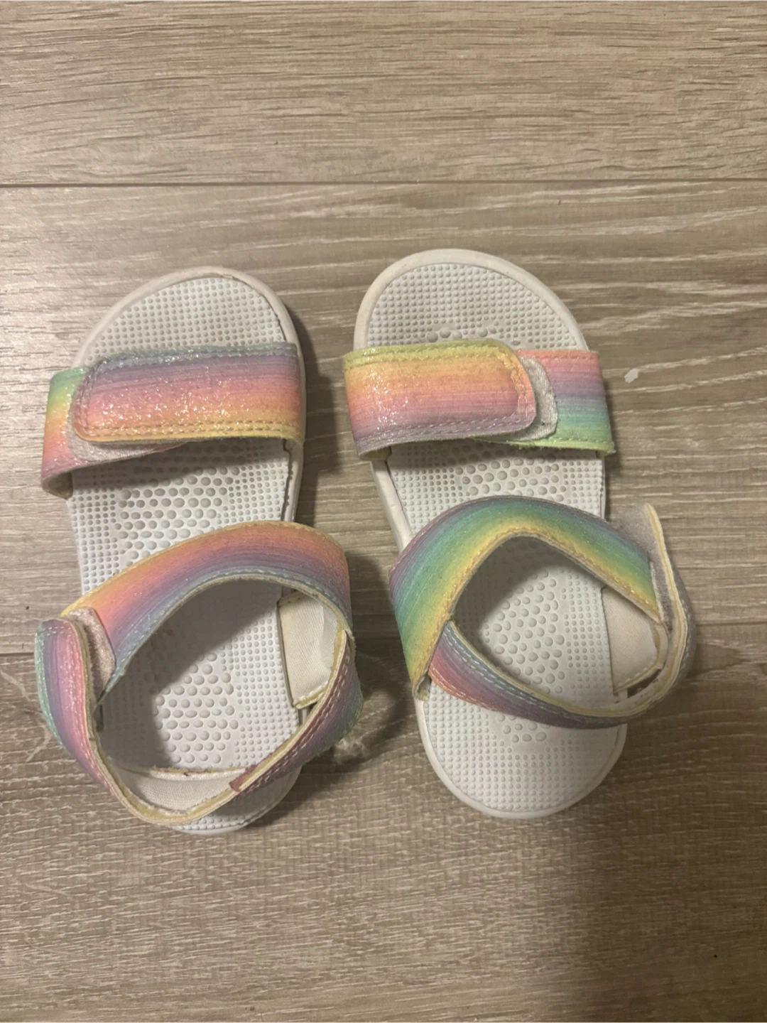 Kids Rainbow Glitter Slides