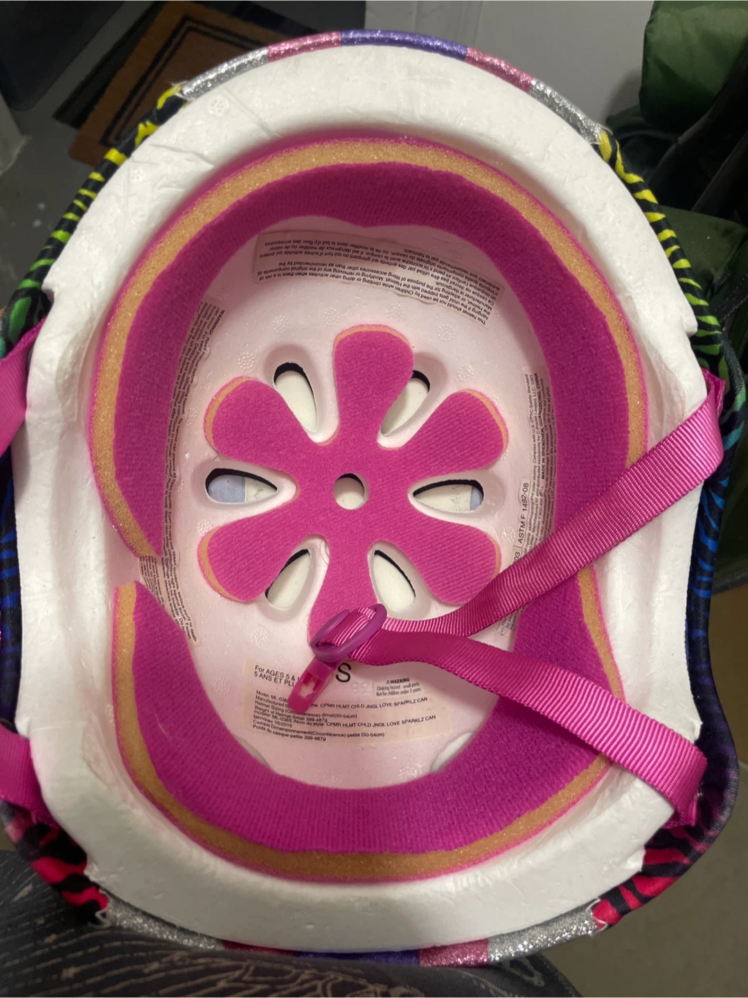 Kids Sparkle Heart Helmet Size S - photo 2