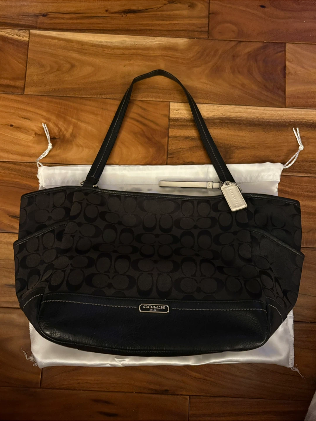 Vintage Coach black tote bag