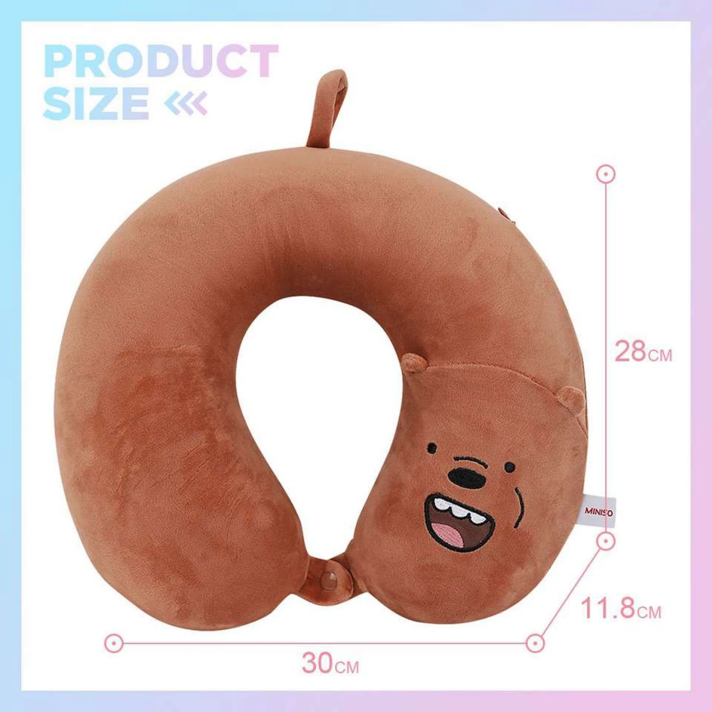 MINISO We Bare Bears Grizz Travel Neck Pillow - photo 2