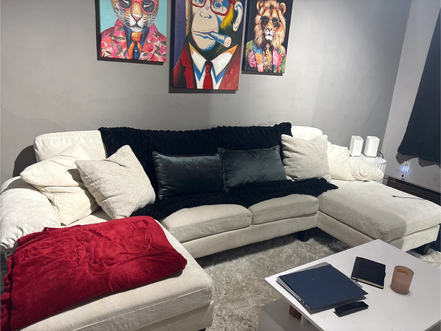 Sectional Sofa - Cream/Beige