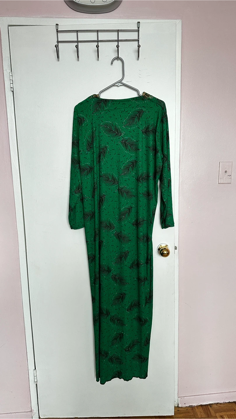 Emerald Green Embellished Kaftan Dress - Size 3 - photo 2