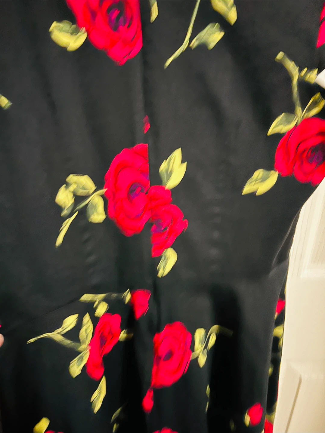 Black Rose Print Dress with Scarf - photo 4