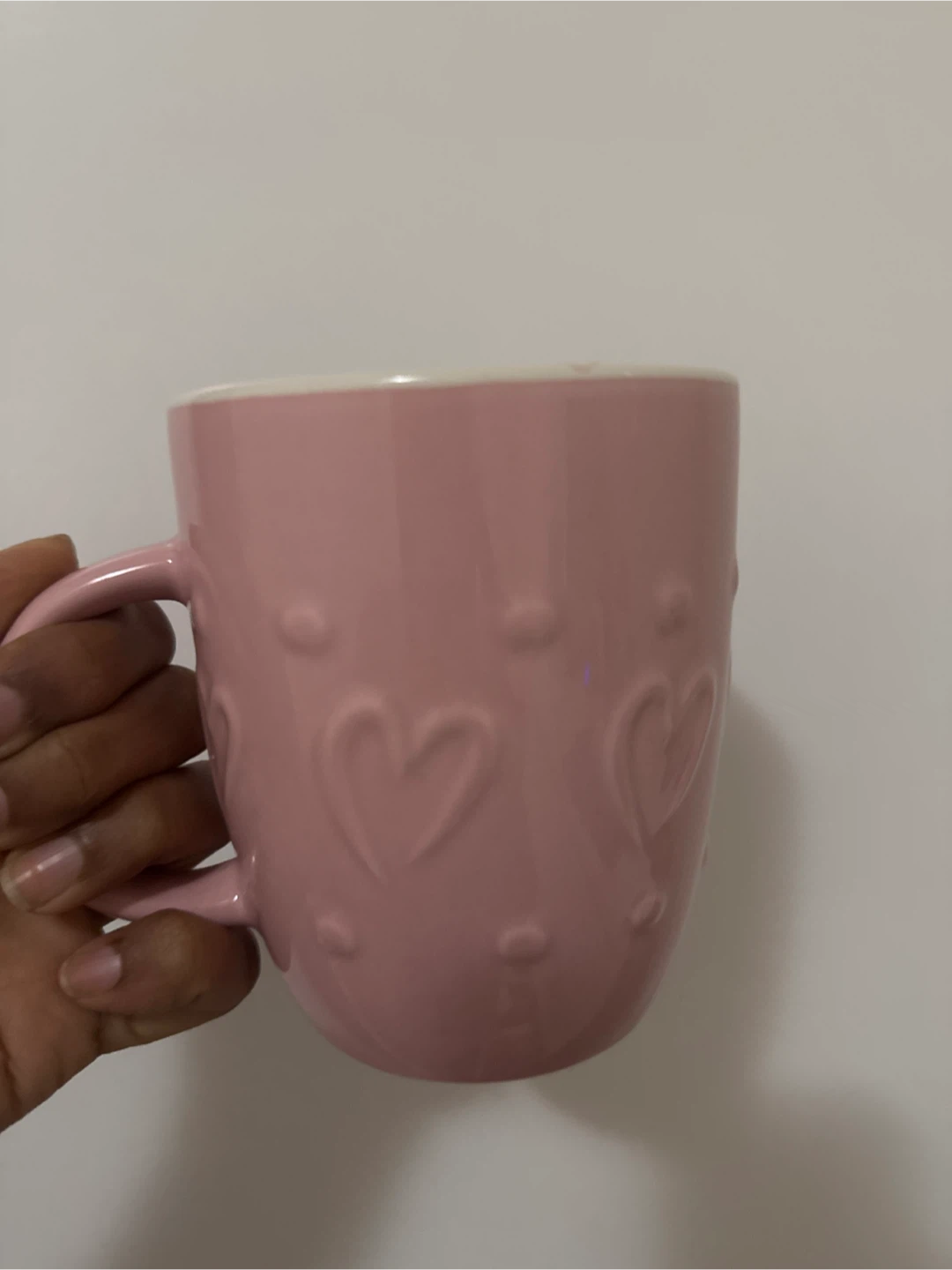 Pink Heart Embossed Mug