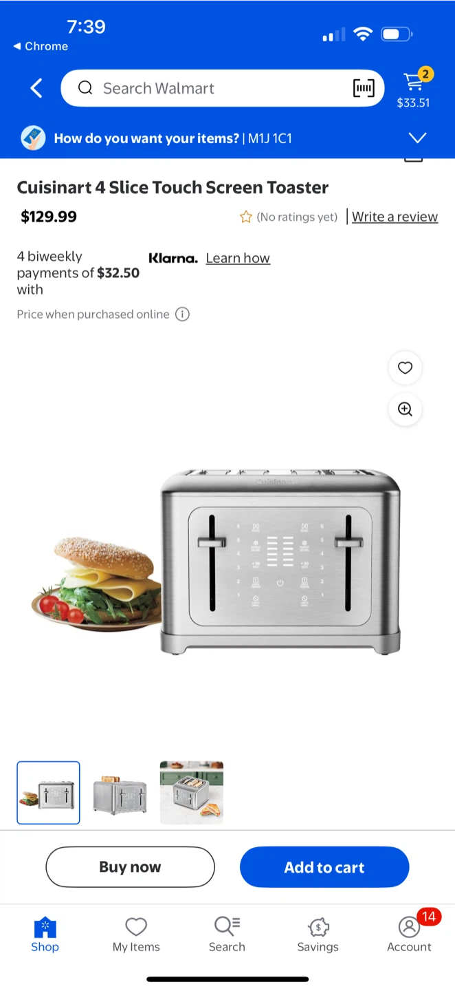 Cuisinart 4 Slice Touch Screen Toaster