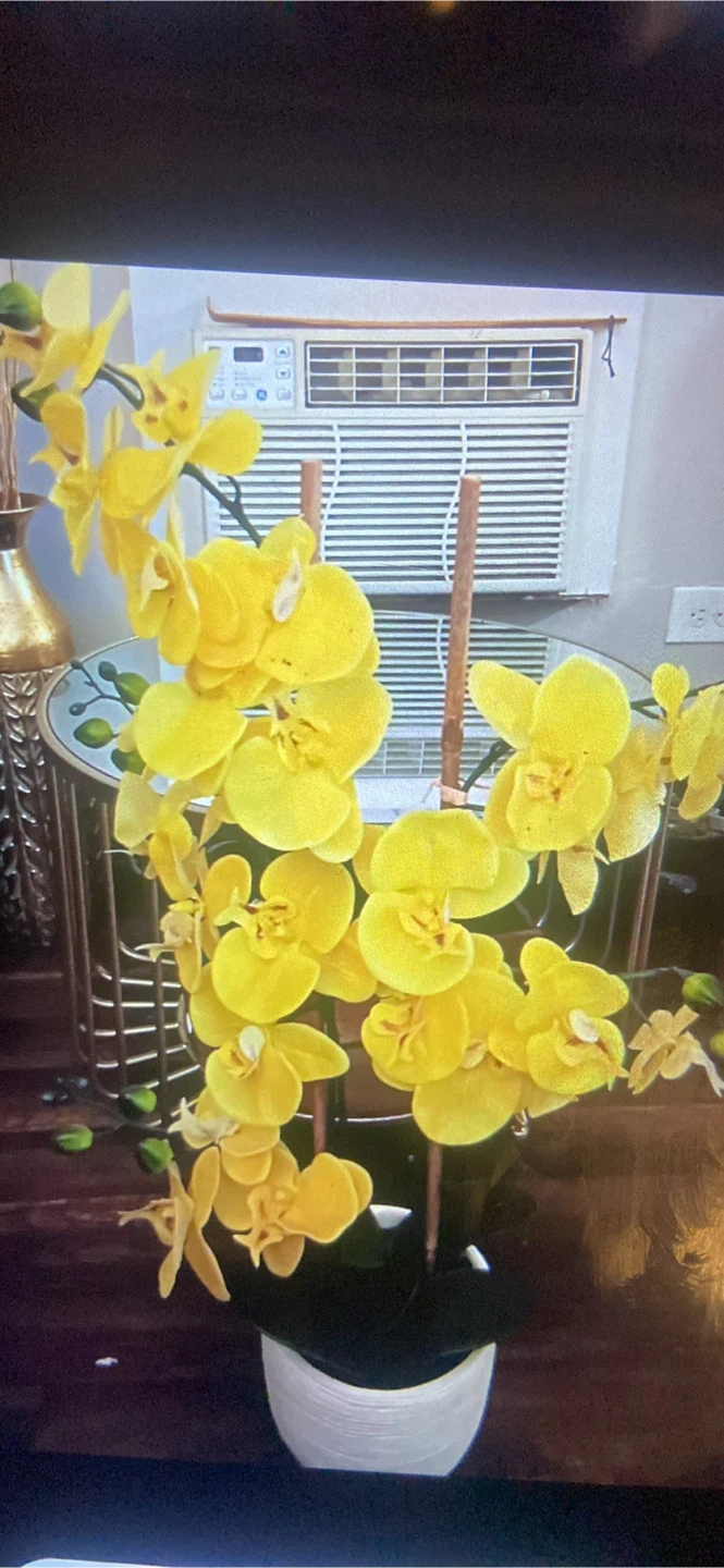 Artificial Yellow Orchid Plant Arrangement
