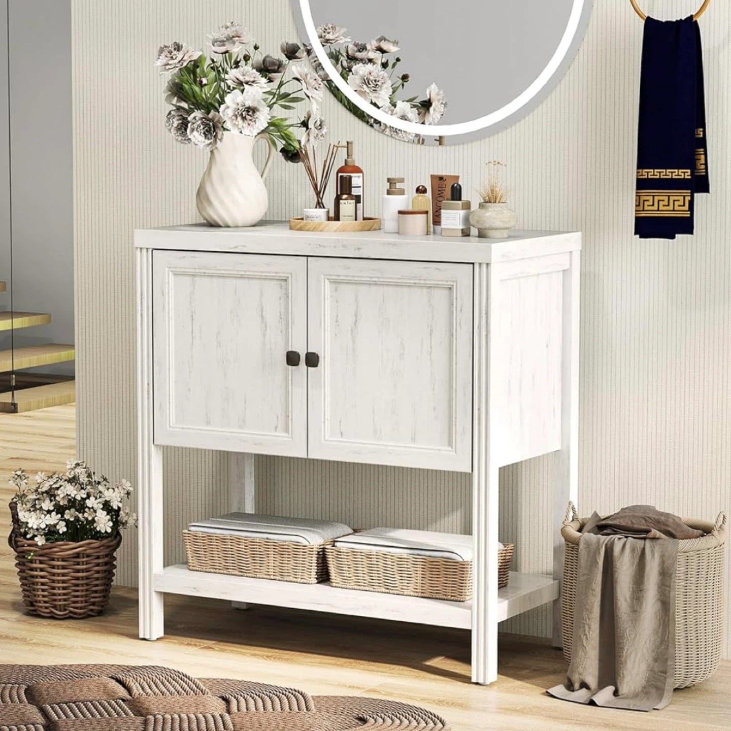Farmhouse Entryway Table with Storage – 31.5" Narrow Console Tab - photo 5