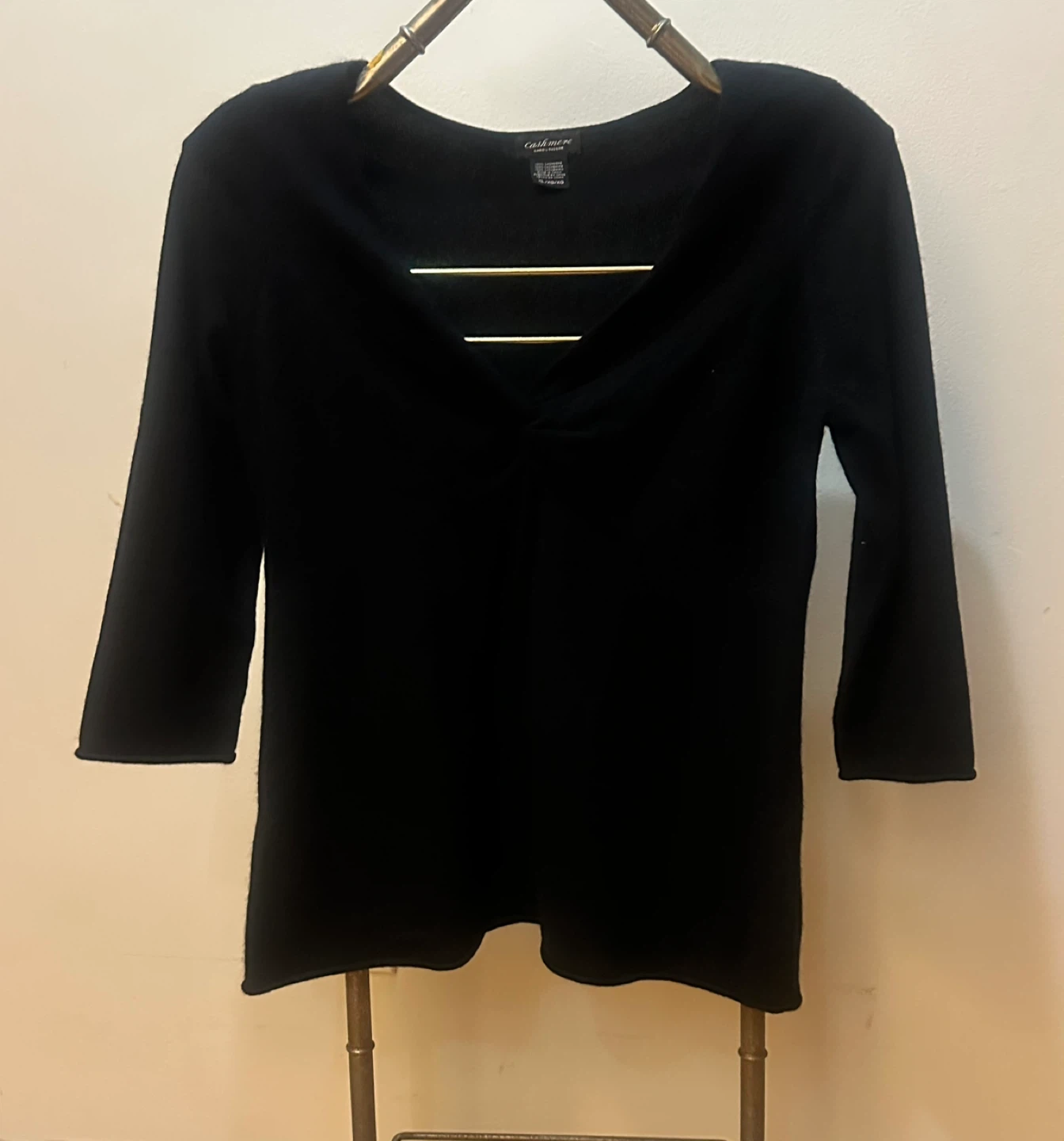 Black V-Neck Sweater cashmere