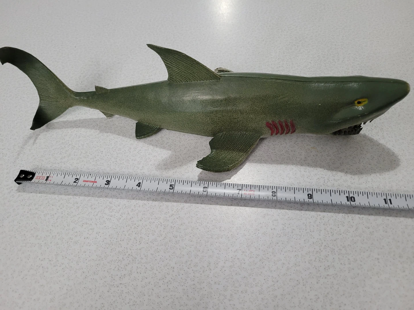 Vintage rubber Green Shark Toy Figure