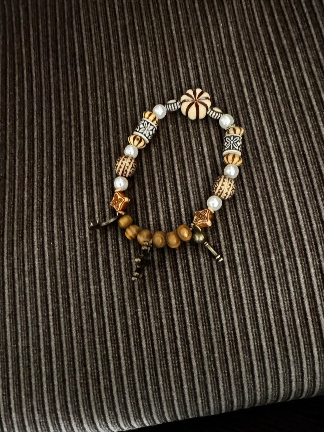 Beaded Bracelet with Charms