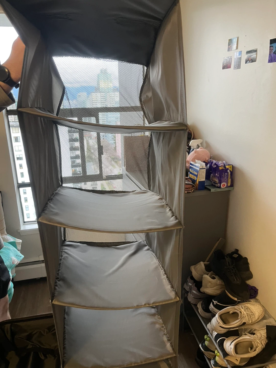 Grey 5-Shelf Hanging Closet Organizer - photo 2